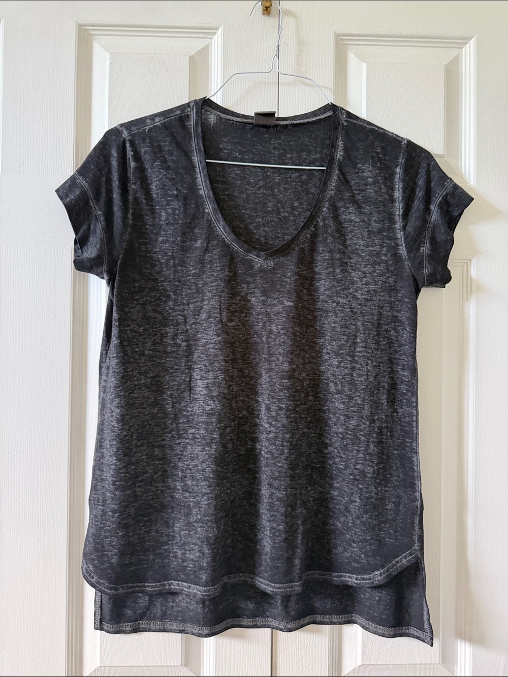 free press Washed Charcoal V-Neck Short Sleeve Tee
